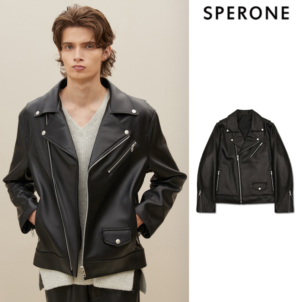 [SPERONE] Lambskin Snap Rider Jacket