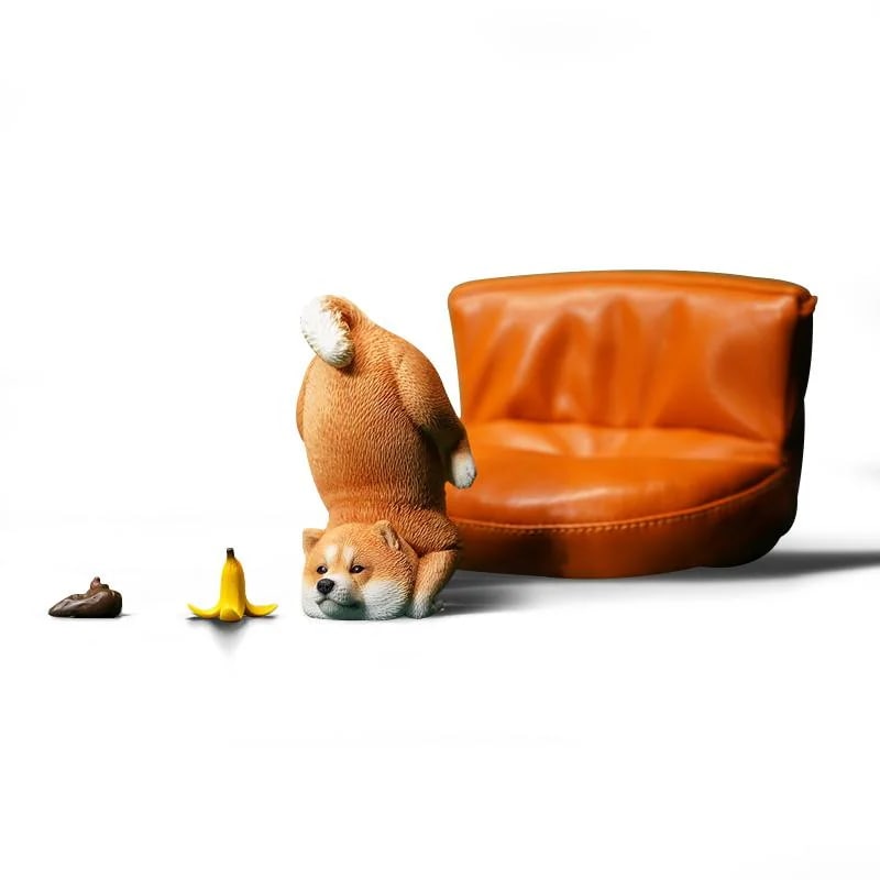 JXK 1/6 サイズ 倒れた柴犬 可愛い 滑稽 犬 ペット 動物 リアル フィギュア PVC プラモデル プレミアム 大人のおもちゃ 模型 オリジナル スタチュー プレゼント