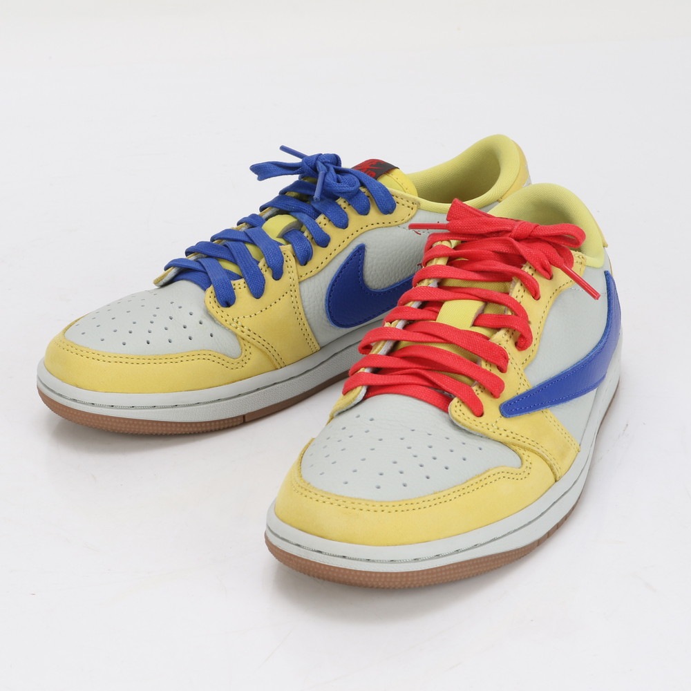 極美品 ×トラヴィススコット 24SS エアジョーダン 1 DZ4137-700 スニーカー ハイカット ローカット レースアップ 靴 シューズ ビジネス 紳士 メンズ ENE BH1-10 中古