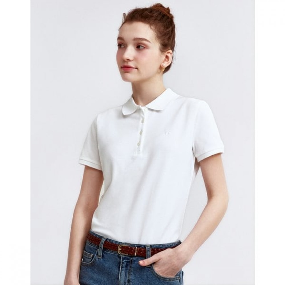 [24SS] [ホットディール] [ベスト] ホワイトショートスリーブカラーTシャツ HSTS4BC31WT 7,513円