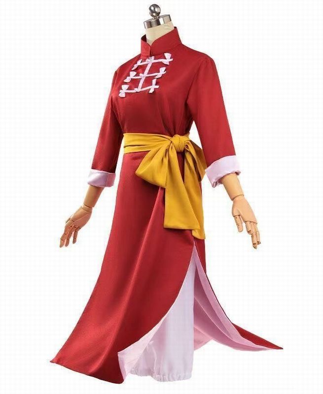 銀魂 風 神楽 かぐら チャイナドレス コスチューム コスプレ衣装 3点セット サイズ S―XXL