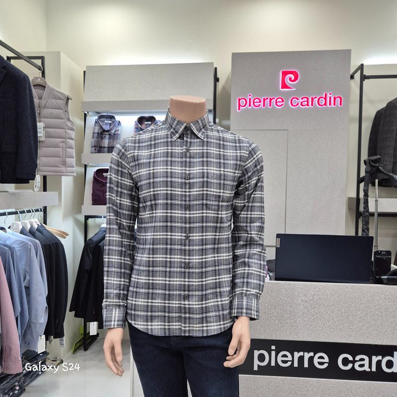 配色 中チェック 裏起毛 ノーマルフィット シャツ PPWS4606-95