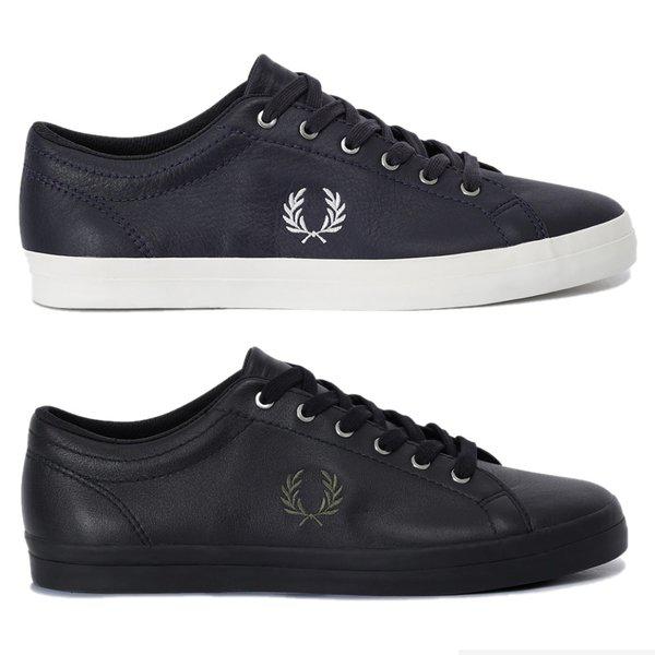 （ベースラインレザー）FRED PERRY 端正な男性レザー スニーカー SFPM2437311 2カラー