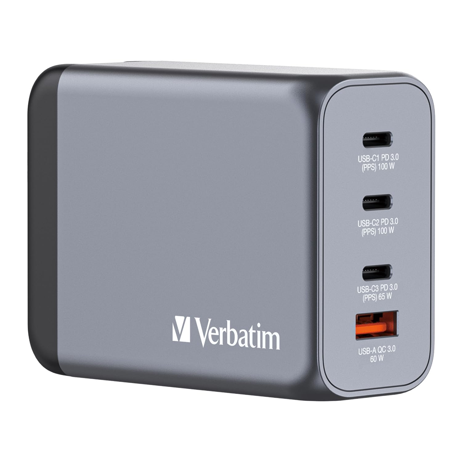 Verbatim(バーベイタム) PD200W対応【海外使用対応】 チャージャー AC充電器 USB x4ポート装備 (USB-C x3USB-A x1)32204 次世代素材GaN採用 急速充電（