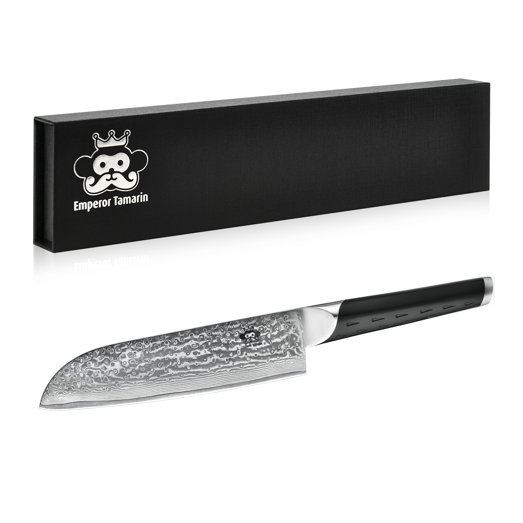 Emperor Tamarin(エンペラータマリン) 三徳包丁 V金10号 食洗器対応 ダマスカス鋼 17.8cm
