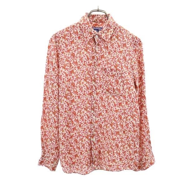 ジュンヤワタナベコムデギャルソン 2007年 リネン 総柄 長袖 シャツ SS 赤系 JUNYA WATANABE COMME des GARCONS メンズ