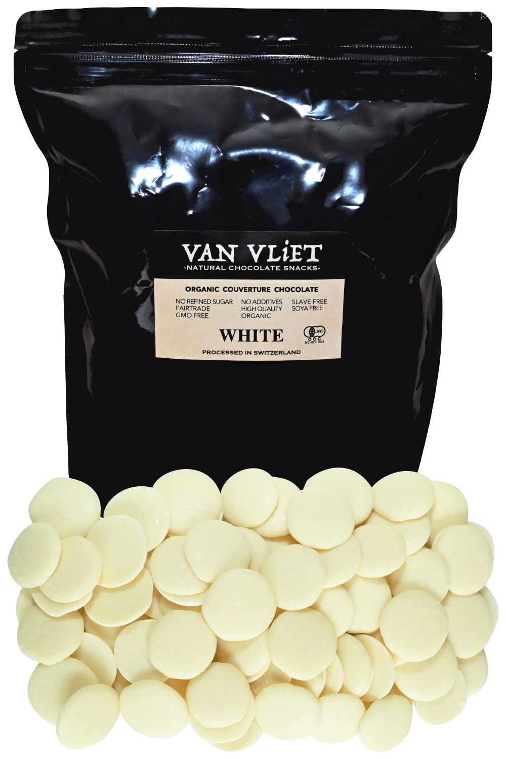 オーガニッククーベルチュールチョコレート スイス産 日本初有機JAS 無添加 ホワイトチョコ1kg VAN VLiET