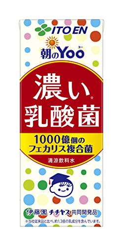 他サイト： 伊藤園 朝のYoo(ヨー) 濃い乳酸菌 200ml紙パック＊24本入の商品画像