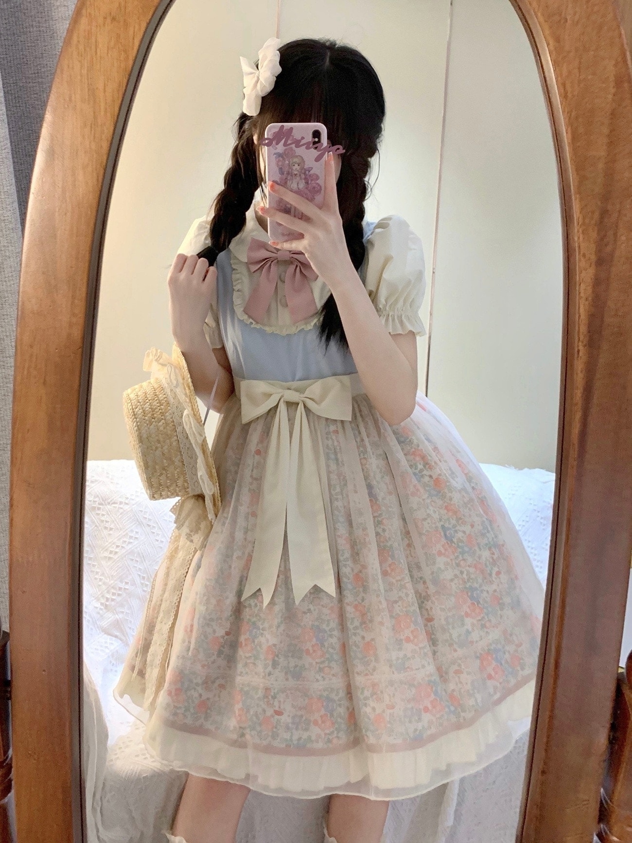 文化祭 メイド服 二次元 Lolita オリジナルワンピースワンピースlolita和風白雪OPスカート