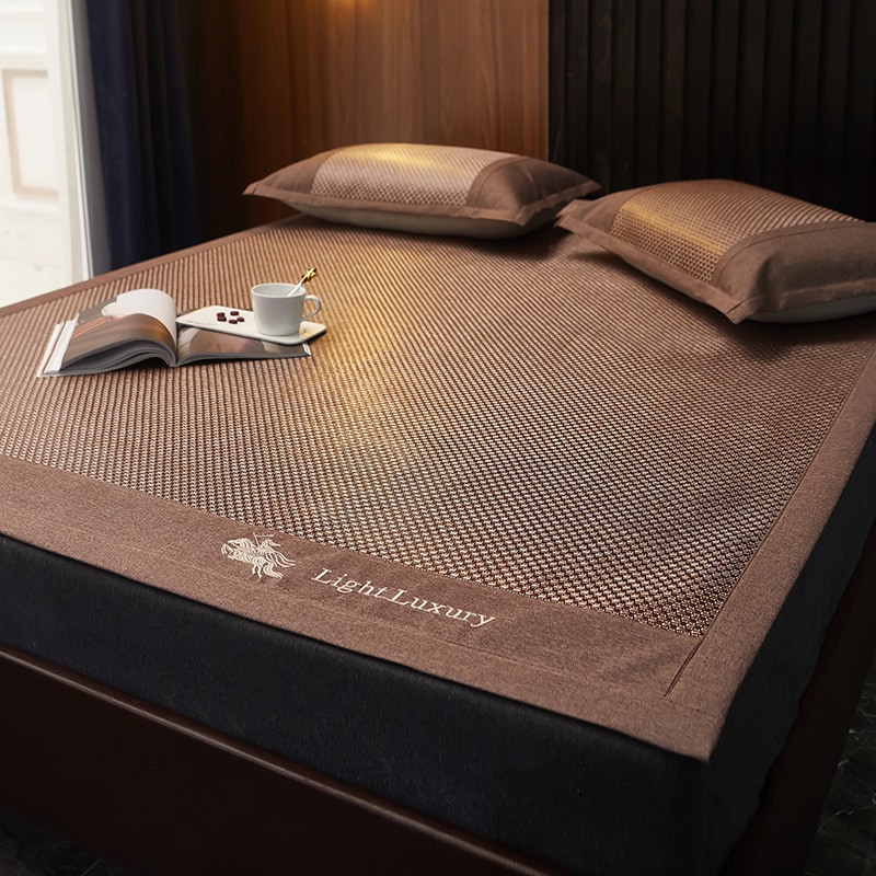 2024新しい高級ハイエンドマット3ピースセットアイスマット折りたたみ夏のクールベッドカバーアイスマット