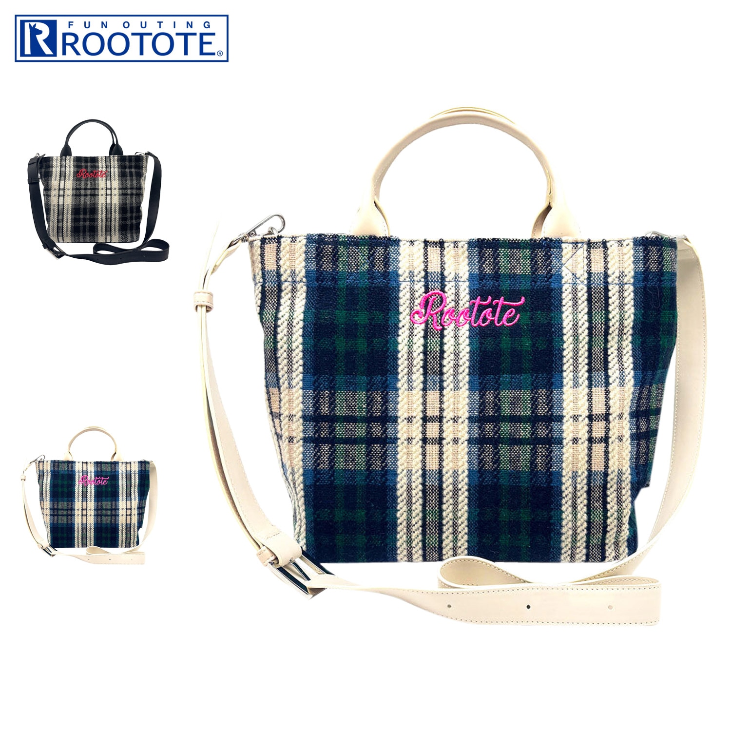 ショルダーバッグ レディース 2WAY 斜めがけ 大人 軽量 スクエア マテリアル ブラック ブルー 黒 3646