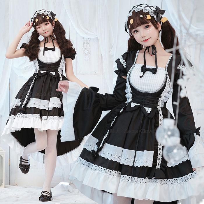 コスプレ メイド服 可愛いメイド ハロウィン メイド コスチューム 仮装 ブラック 黒 女性 レディース 衣装 かわいい 可愛い こすぷれ イベント パーティー 女性 大人 おしゃれ タキシード風 長