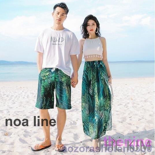 早めに購入して早めに楽しむ カップル水着 ペアルック レディース水着 サーフパンツ タンキニ レディース水着 ペア水着 レディース メンズ セット お揃い セパレート水着