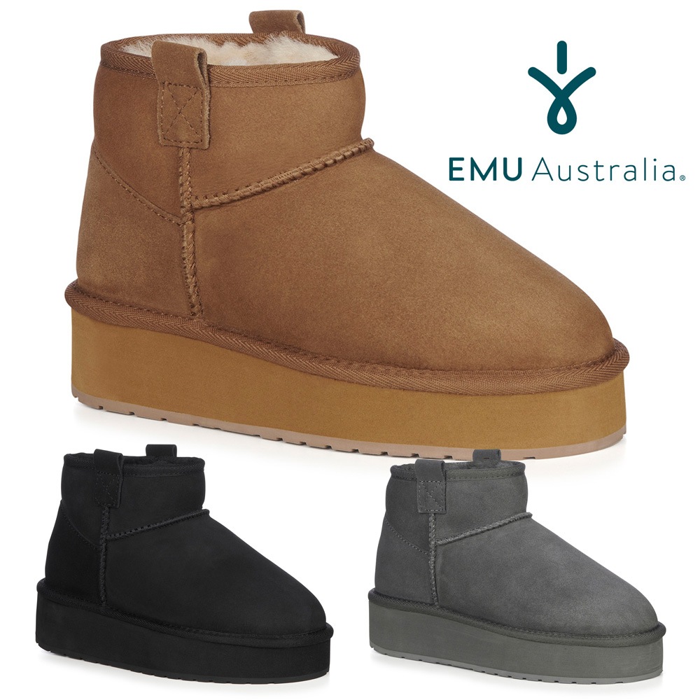 EMU Australia ムートンブーツ レディース フォイ フラットフォーム マイクロ W13073 エミュ オーストラリア 2025秋冬 Foy Flatform Micro 厚底 シープスキン 15,177円