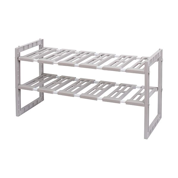 （まとめ）天馬 ファビエ シンク下伸びるんラック グレー 1台 5セット