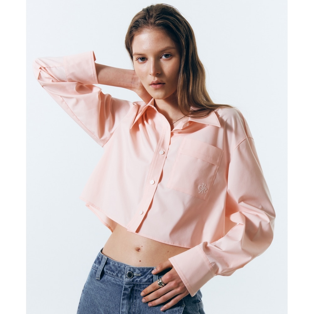 CITY BREEZEリンクルフリークロップシャツ_PINK 7,899円