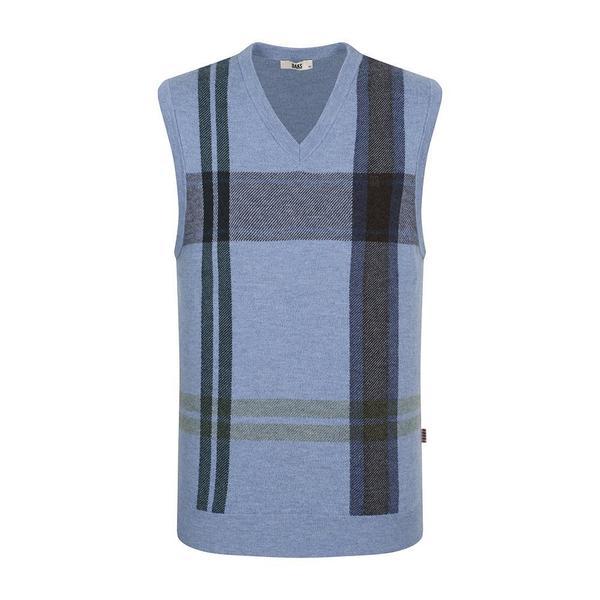 ウール100 ビッグチェック Vネック ベスト__DLW1SWVE103B1