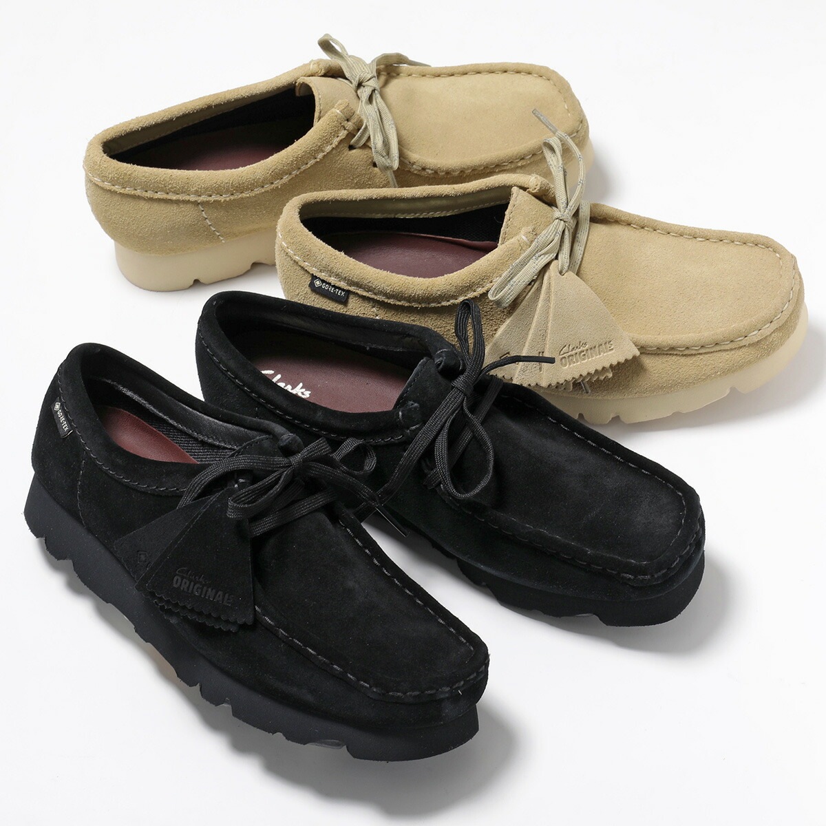 Clarks クラークス モカシン Wallabee GTX ワラビーゴアテックス 26179258 26179259 レディース Vibram ビブラムソール GORE-TEX スウェード 靴