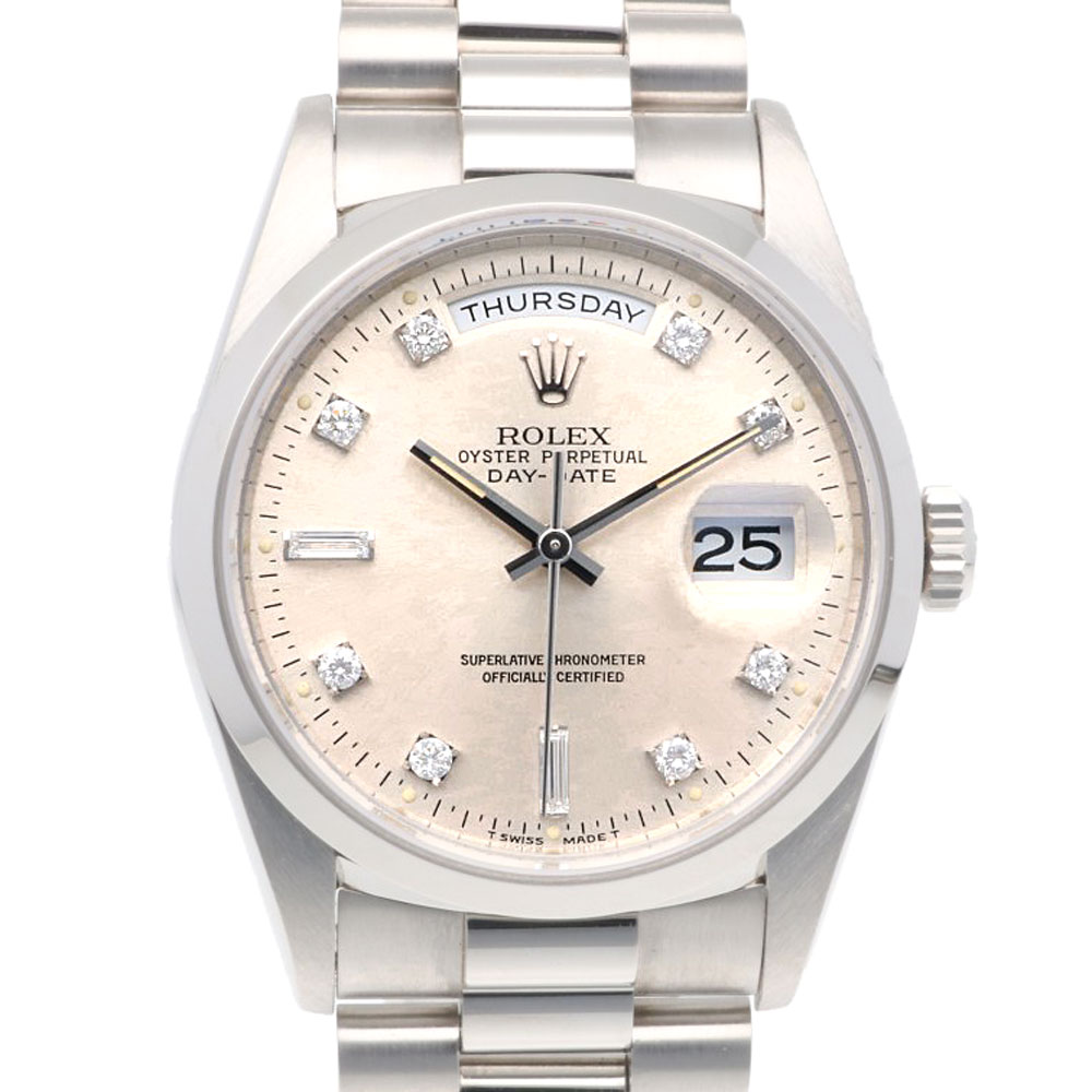 ロレックス デイデイト オイスターパーペチュアル 腕時計 Pt950プラチナ 18206Ａ 自動巻き 1年保証 ROLEX 中古 美品