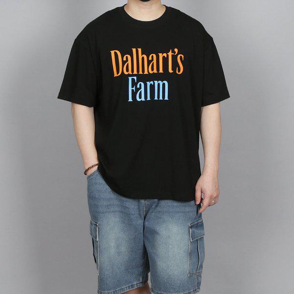 WWB 自社製作 男女共用 オレンジ & ブルー ファーム 半袖Tシャツ