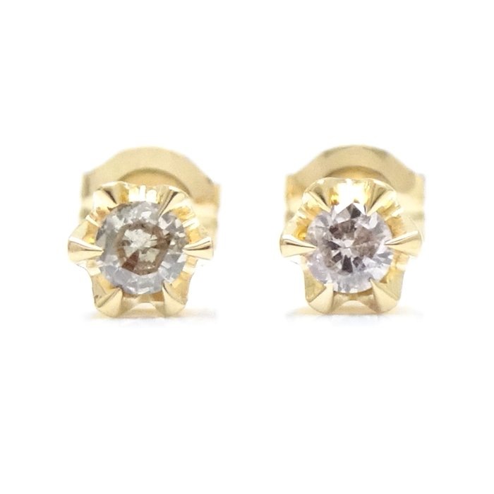 ダイヤモンド ピアス 一粒ダイヤモンド0.05ctｘ2 K18YG イエローゴールド/28123【中古】