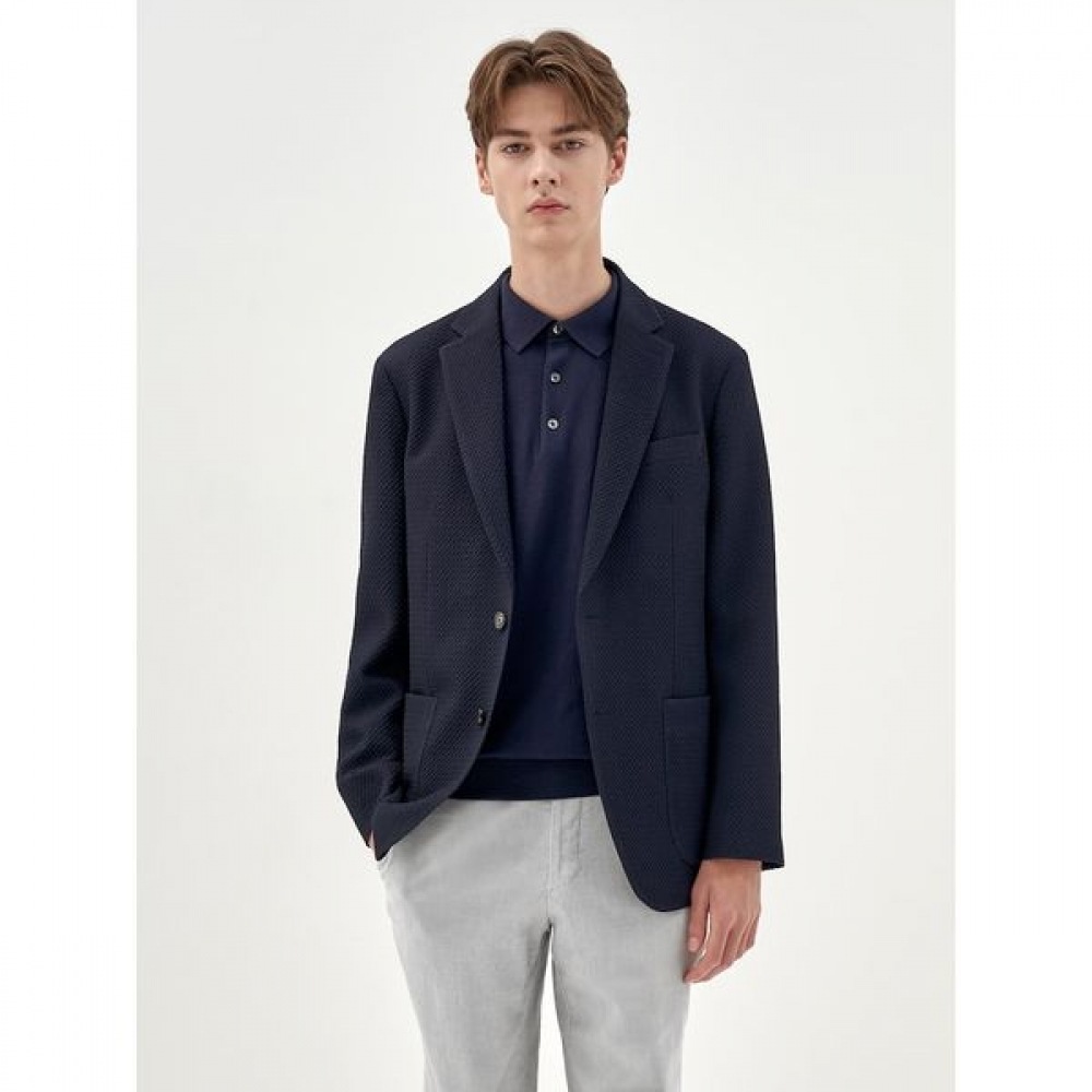 [ギャラクシーライフスタイル] 限定ジャージーテクスチャードジャケットネイビー（GC4111L02R）