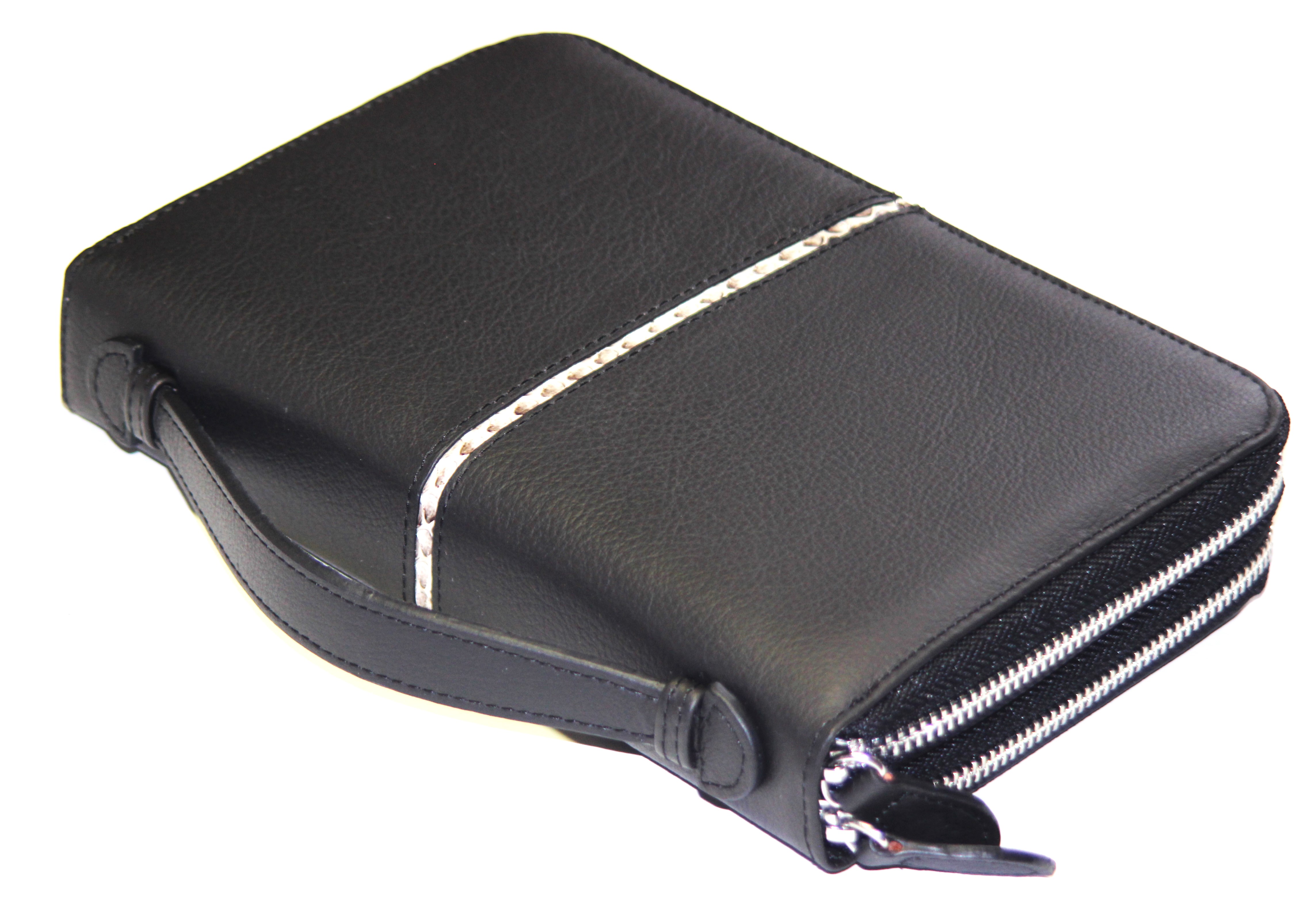 【新規OPEN】【期間限定セール】【激安】【新品未使用】牛革　スネークスキンライン　男女兼用　手付き　特殊モデル　ミニセカンドバッグ　GH-502　ブラック