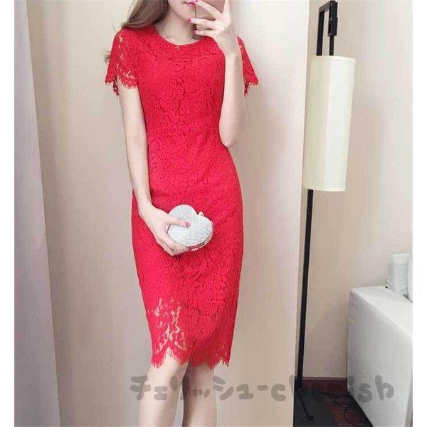 ワンピース レディース 40代 20代 夏 半袖 きれいめ 上品 レースワンピース Aライン 薄手 大きいサイズ パーティードレス おしゃれ 韓国風 着痩せ 通勤 OL 新品