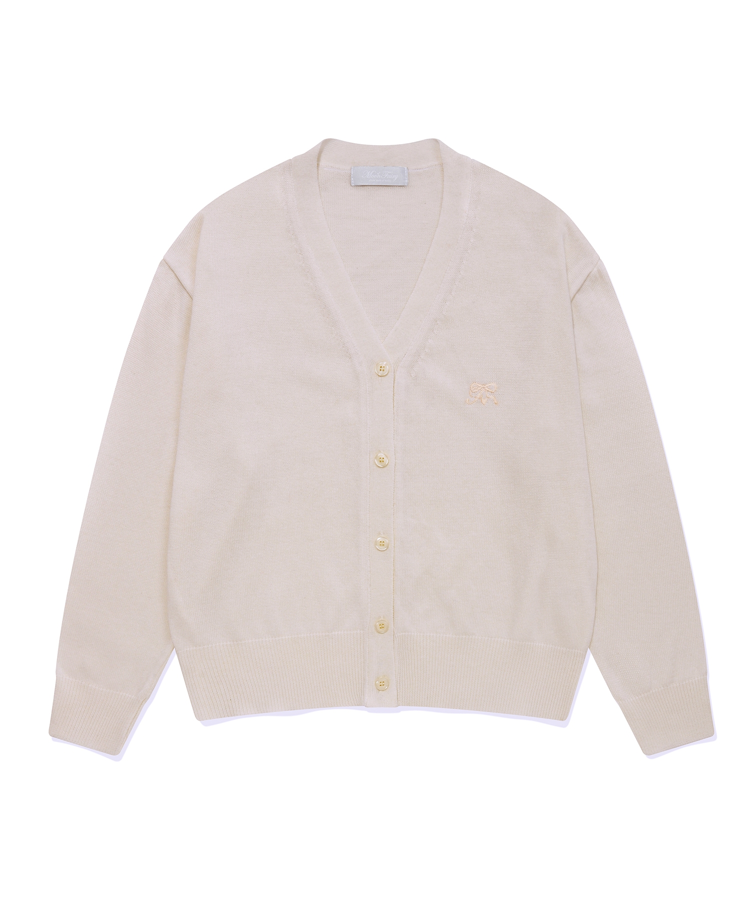 MF CLASSIC V-NECK CARDIGAN-BEIGE