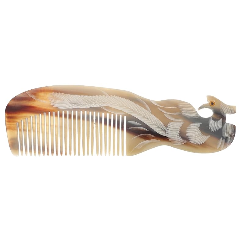 EXCEART コーム ヘアアレンジ用コーム 牛角櫛 かっさ ヘアくし 櫛 牛角 ヘアケア 静電気防止 男女兼用 美容師 髪質改善 絡まない ランダムな色
