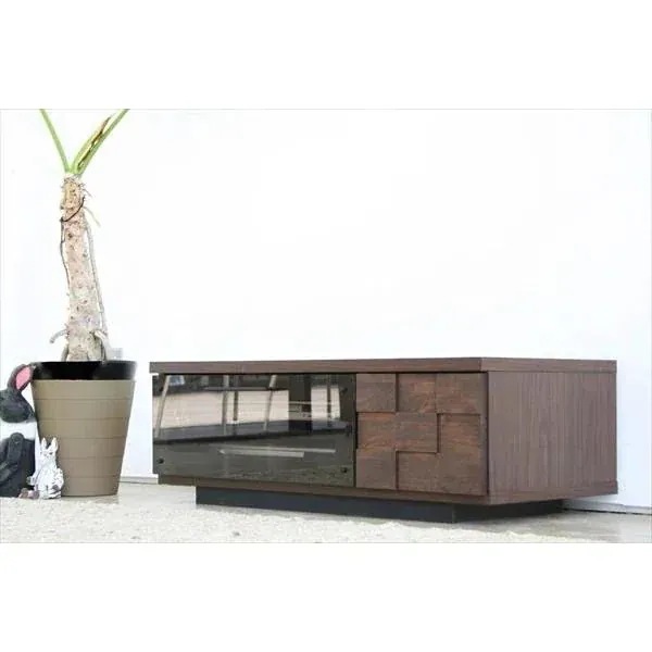 テレビ台 ローボード ラック 棚 北欧モダン おしゃれ ヴィンテージ 日本製 完成品 タイルチップ アルダー無垢材オイル塗装