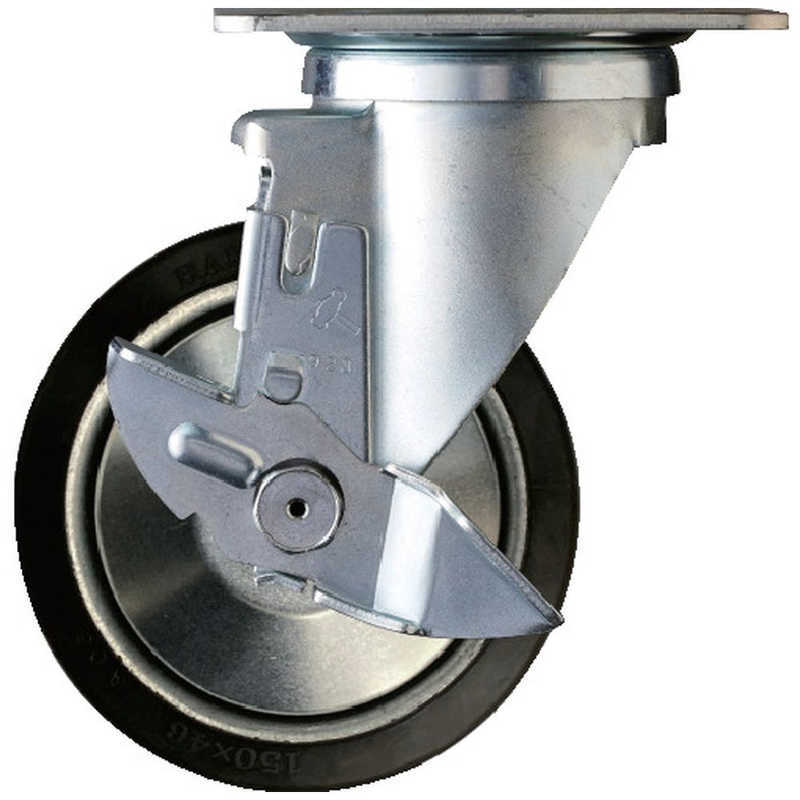 ハンマーキャスターセールス　ハンマー 520型自在SP付焼入れ金具ゴム車　513YSRB150