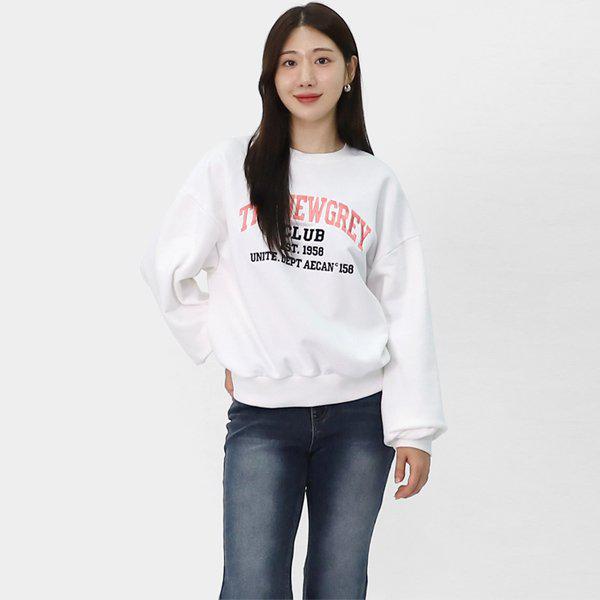 レディーススウェットシャツ オーバーサイズ レタリング ラウンドネック 長袖 Tシャツ LID025