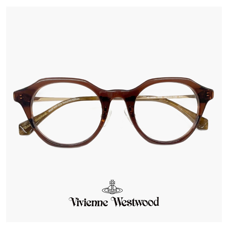 ヴィヴィアン ウエストウッド メガネ 40-0028 c03 48mm レディース眼鏡 女性 クラウンパント 型 茶色 ブラウン カラー アセテート フレーム ダミーレンズ発送