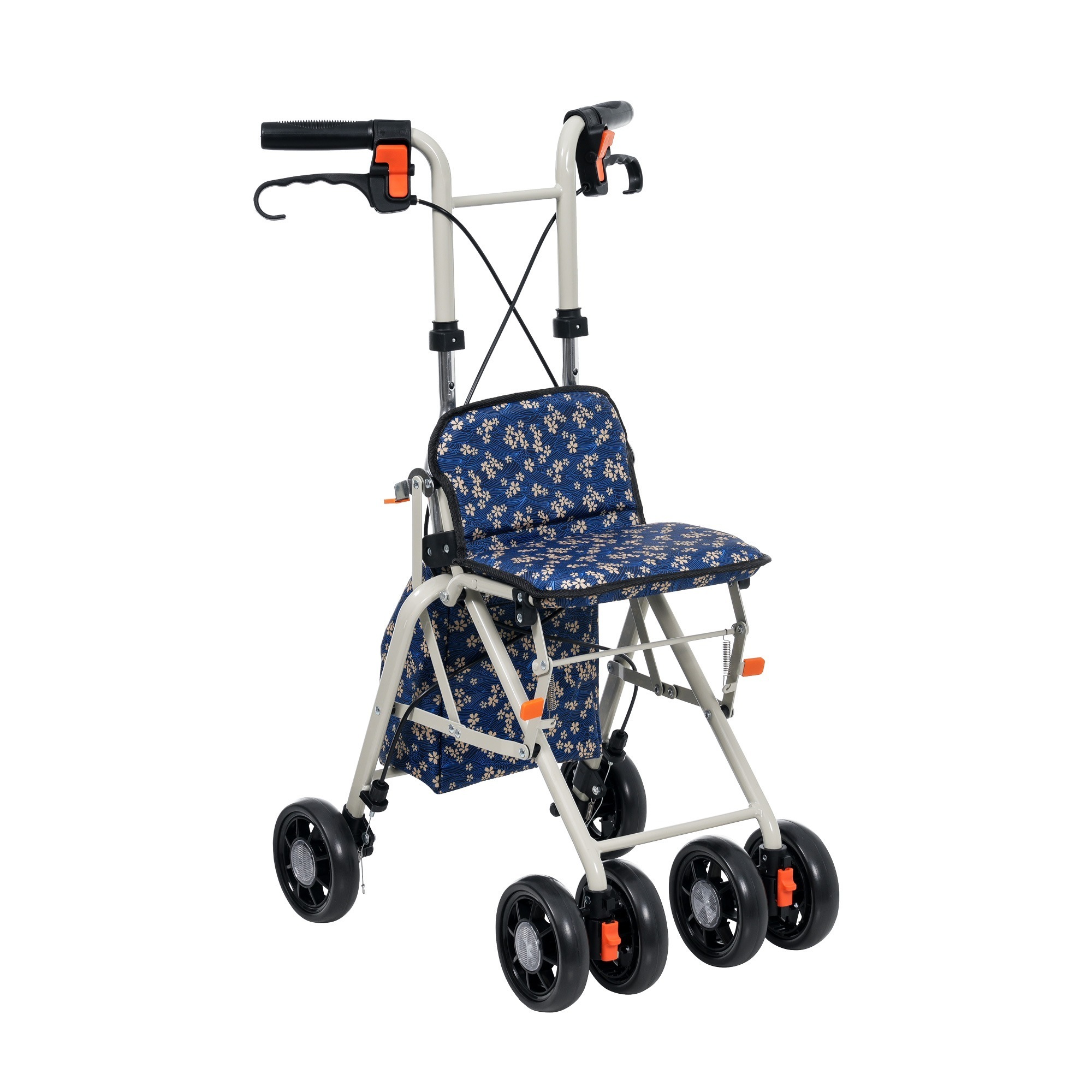 【国内発送&送·料·無·料】709歩行器 歩行車 シルバーカー キャスター 室外用 高さ調整可能 折りたたみ可能 座面付き 四輪 キャスター付き おしゃれ 座れる 散歩 シニア 歩行補助 買い物 ショ