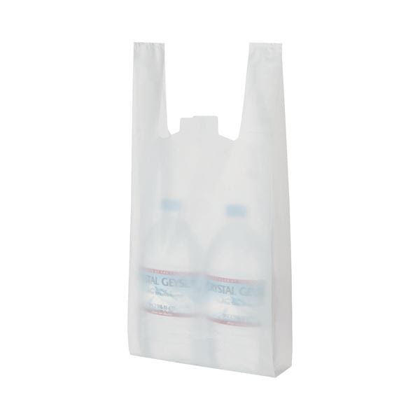 (まとめ) TANOSEE 乳白レジ袋 25号 ヨコ215×タテ480×マチ幅125mm 1パック（100枚） (×30セット)