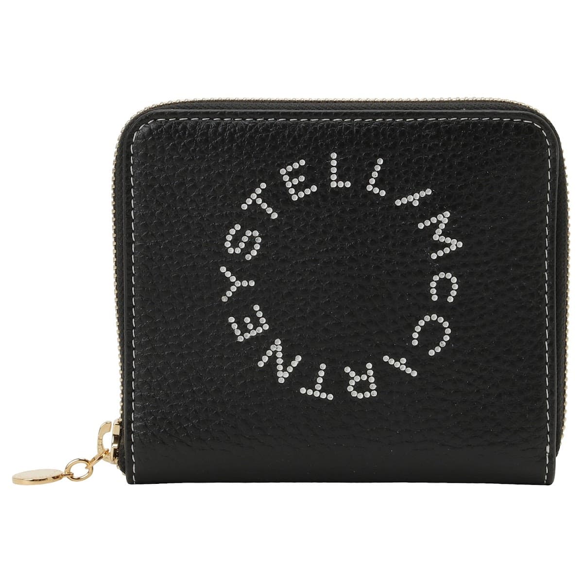 ステラマッカートニー 財布 STELLA McCARTNEY レディース 7P0009 WP0057 1000 ステラ ロゴ サークル パンチングロゴ ホワイトステッチ ラウンドジップ 二つ折り財布