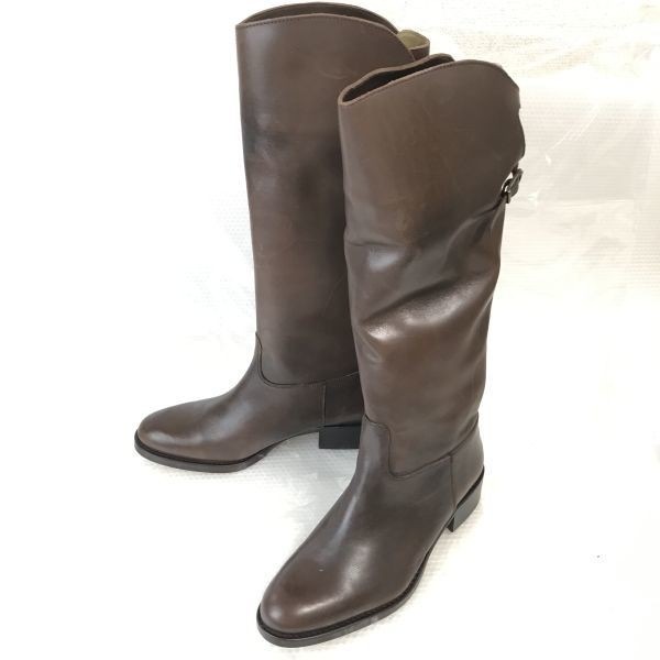 Made in SpainESCARLATA/エスカラータ本革/ロングブーツ【36/茶/BROWN】WB72-3