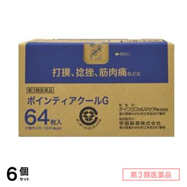 第３類医薬品 ポインティアクールG 10×14cm 64枚入 6個セット