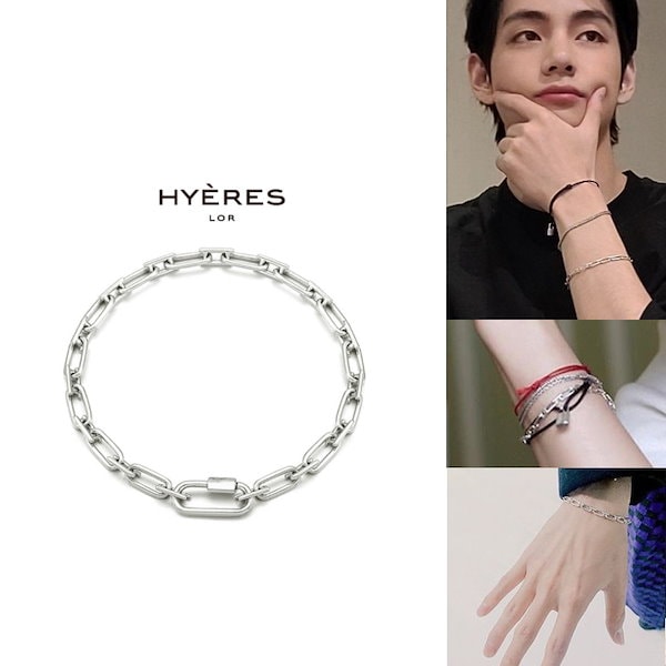 [HYERES LOR] BTS V着用 正規品 Noailles Silver link chain bracelet S HL3B98068W9  925シルバー 友情ブレスレット