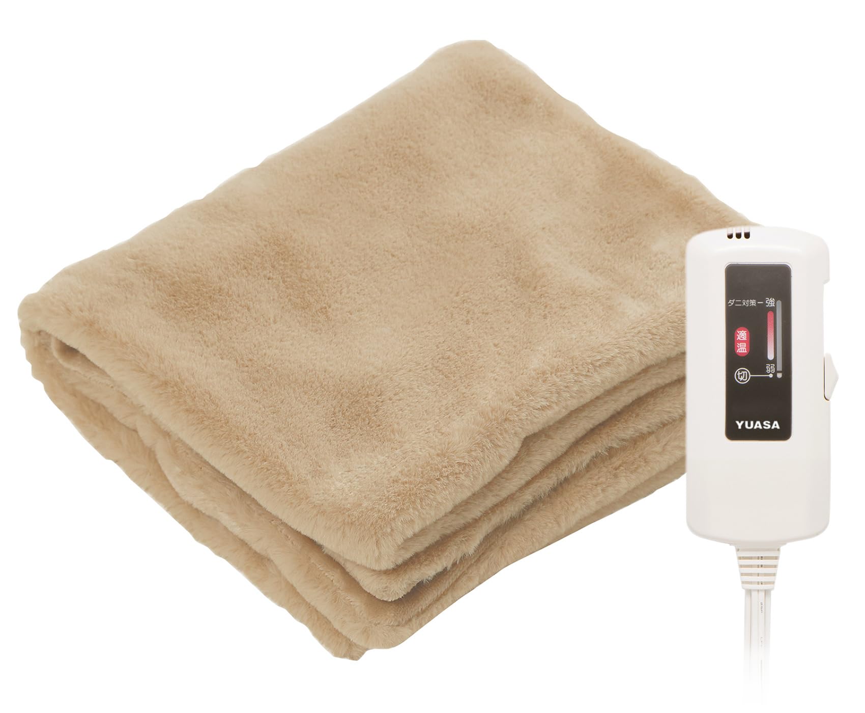 ユアサプライムス 電気ブランケット 110×70cm フェイクファー 電気ひざ掛け YCB-PFB40E(C) 洗える 丸洗い (フェミモカ)