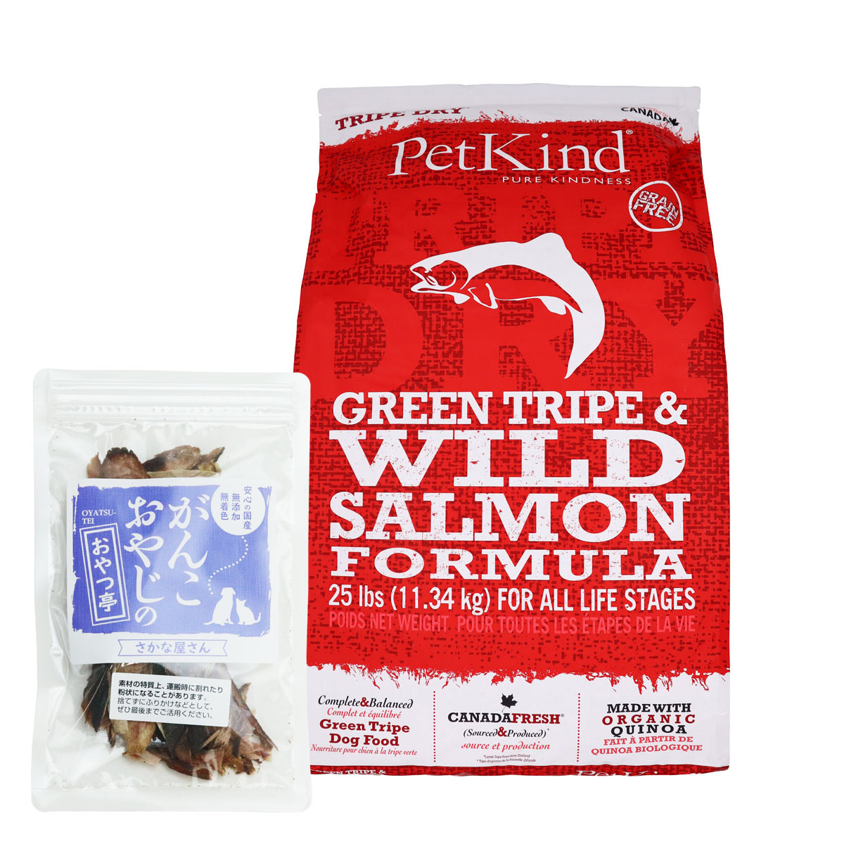 トライプドライ ドッグフード グリーントライプ＆ワイルドサーモン 11.34kg【国産無添加さかなのおやつ付き】