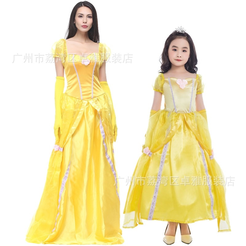 大人用美女と野獣ベル白雪姫イブニングドレスヨーロッパとアメリカの女性用ハロウィンコスチュームコスプレ