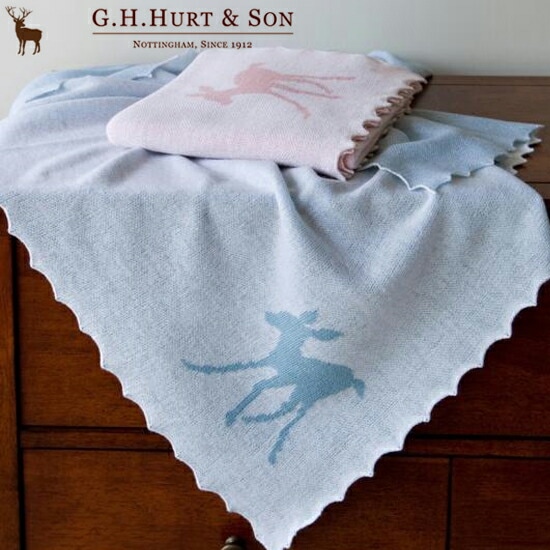 【送料無料】G.H.HURT&SON ジーエイチ ハートアンドサン ベイビーフォーンショール (ピン