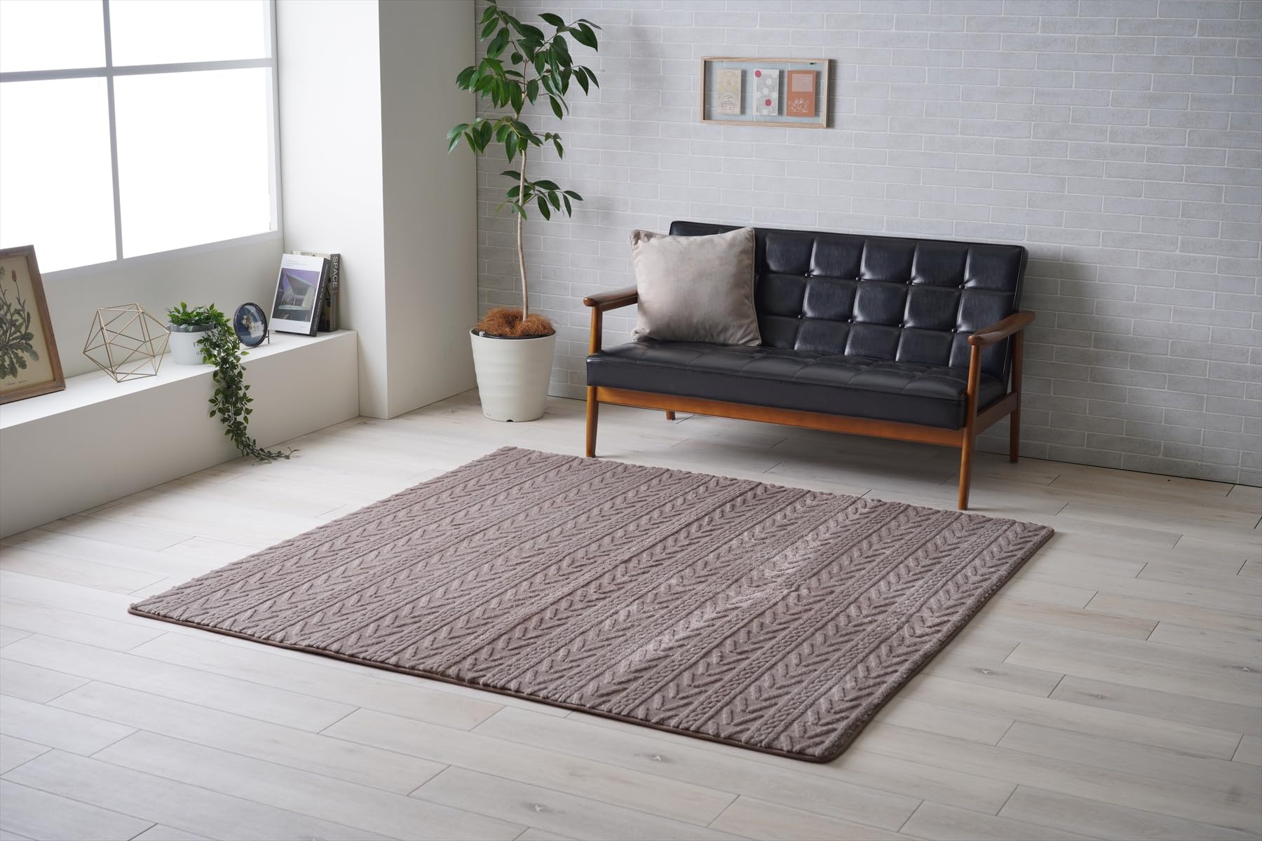 イケヒコ ラグ カーペット マット 敷き 長方形 アルテラ ブラウン 約220×320cm クッション 滑り止め 快適 ふんわり 洗える フランネル シンプル ＃1280900061003