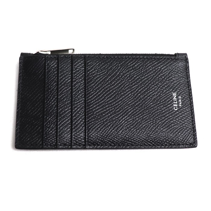 CELINE セリーヌ ジップ付きコンパクト カードホルダー コインケース ブラック 10B683GTH.38SI メンズ 中古 美品