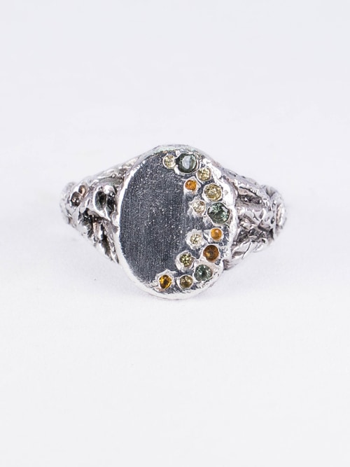 【HARANG】 HR 232R_Olive Crescent Moon Ring 正規品