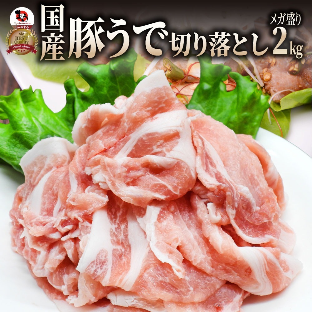 国産 豚ウデ 切り落とし 2kg (250gx8パック)