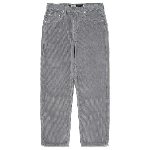 シルバータブ ルーズフィット コーデュロイ パンツ シャークスキン グレー リラックスフィット テーパード a34210020