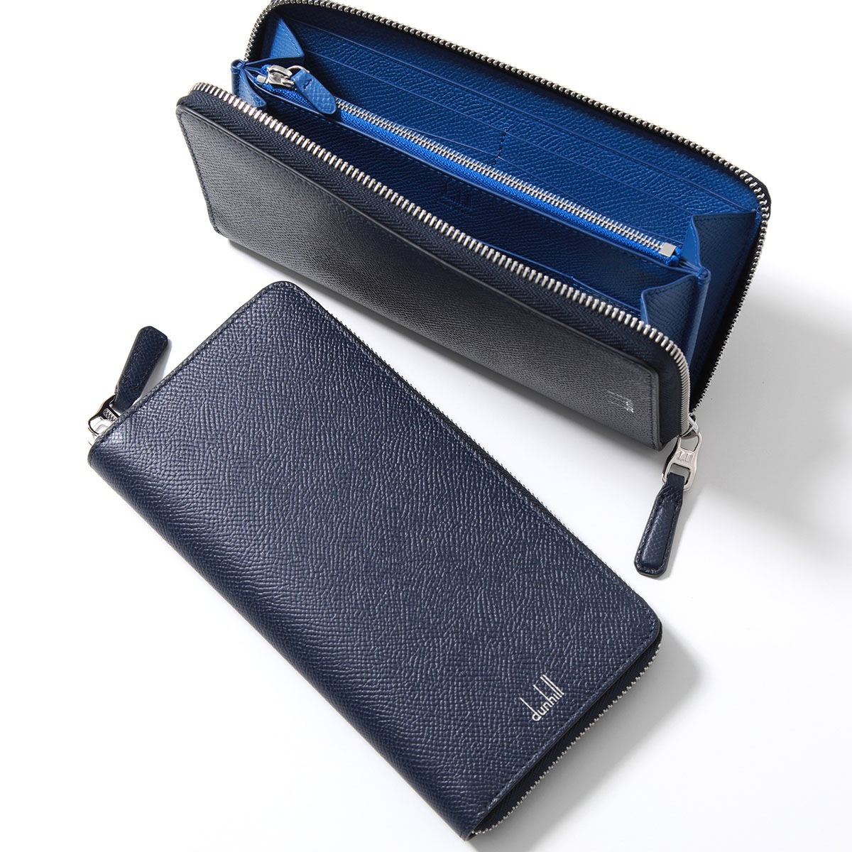 Dunhill ダンヒル 長財布 CADOGAN DU18F2180CA メンズ カドガン ジップ コートウォレット レザー ラウンドジップ 410 NAVY